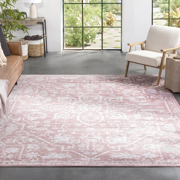 Thick Hand-carved Rose Pink Blush Soft Heavy Large Area Floor Rug Runners Rugs 