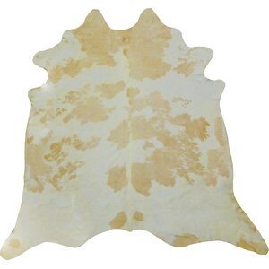 Large Brazilian Cowhide Beige/Off -White Area Rug