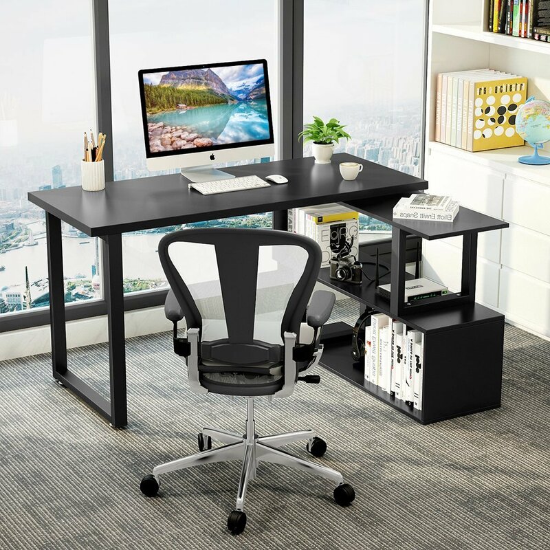 Ebern Designs Carr Reversible L Shaped Desk Reviews Wayfair