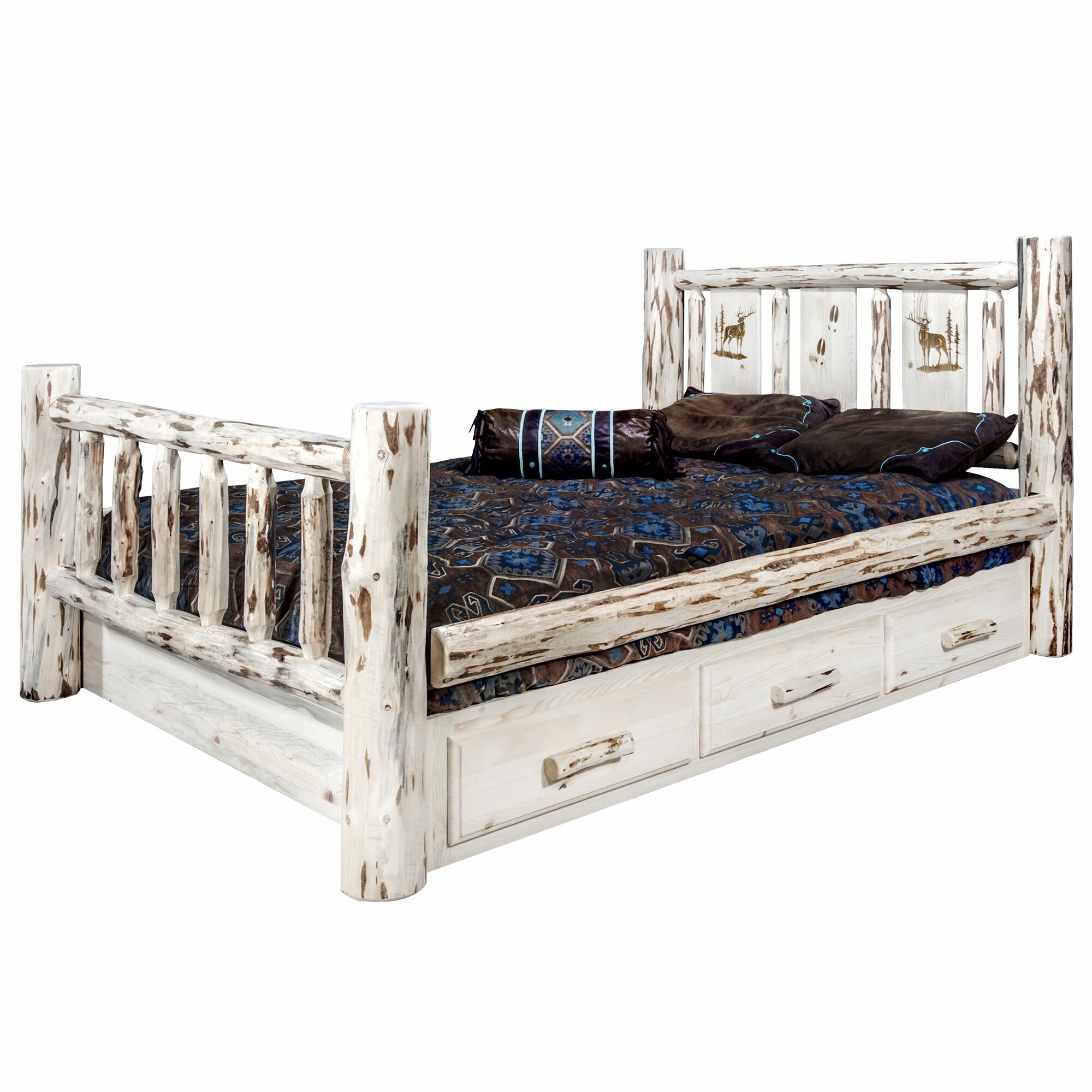 rustic california king beds