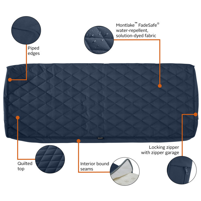 Freeport Park Searcy Fadesafe Settee Bench Outdoor Cushion Cover