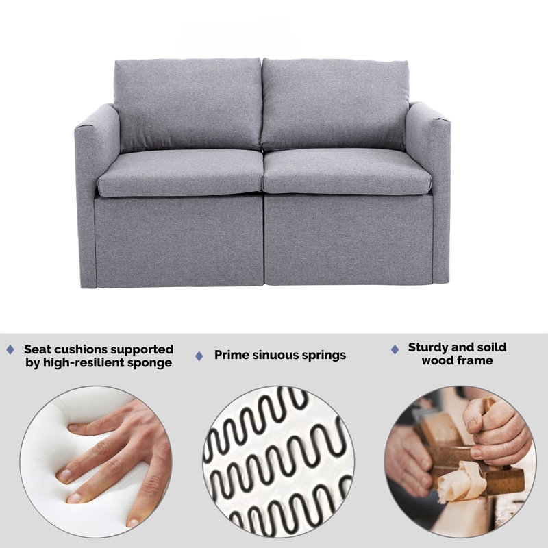 Latitude Run Cannie 53 4 Square Arm Loveseat Wayfair