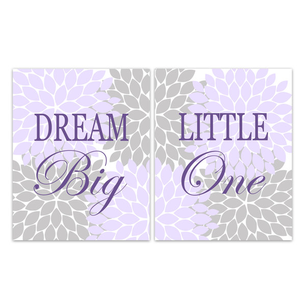Isabelle Max Light Purple And Gray Floral Nursery Wall Art 2