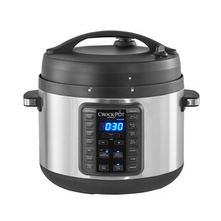 Boil & Simmer Renewed Stainless Steel Crock-Pot 4-Quart Multi-Use MINI Express Crock Programmable Slow Cooker and Pressure Cooker with Manual Pressure 