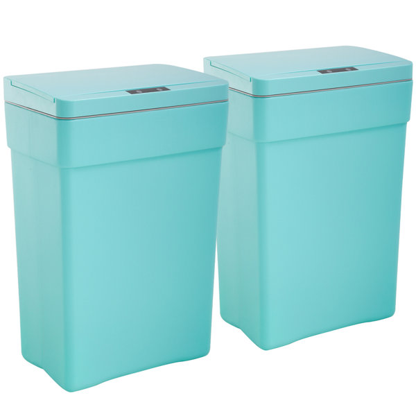 13 Gallon Trash Can Garbage Can Touch Free Automatic For Home Kitchen And Bathroom Garbage Plastic High-Capacity (Black)