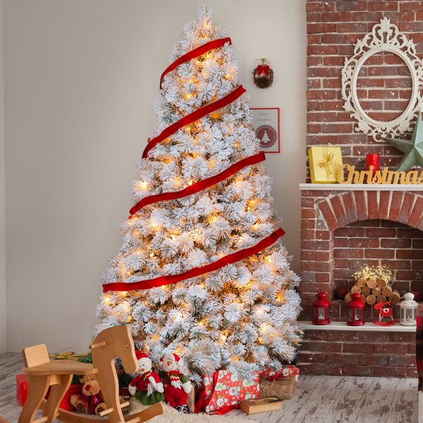 Details about   Homde Christmas Tree Artificial Xmas Flocked Snow Pine with Storage Bag 