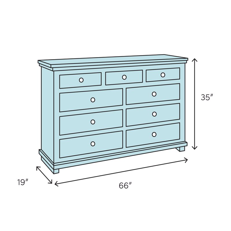 Millwood Pines Ballesteros Seven Drawer Solid Wood Dresser In