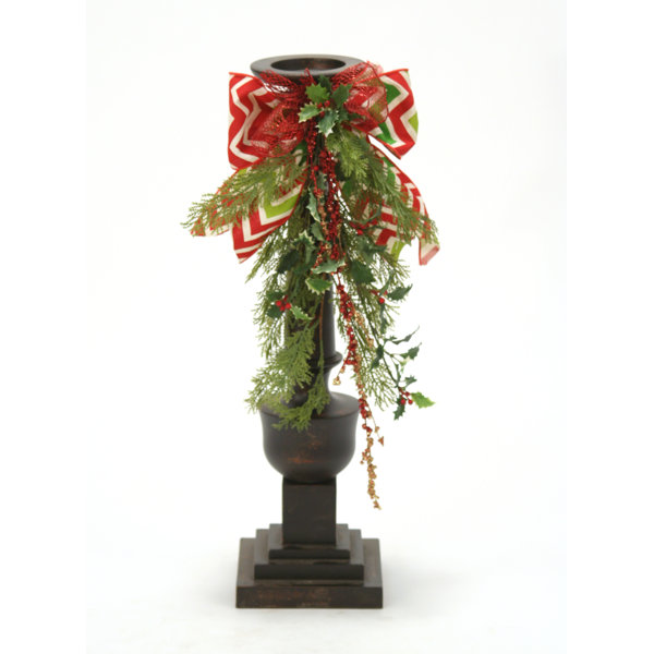 Distinctive Designs Candlesticks With Cedar Holly Glitter