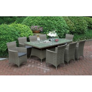 9 Piece Dining Set with Cushions