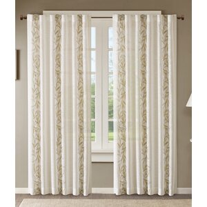 Grendon Nature/Floral Sheer Rod Pocket Single Curtain Panel