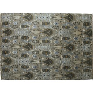Ikat Hand-Knotted Blue Area Rug
