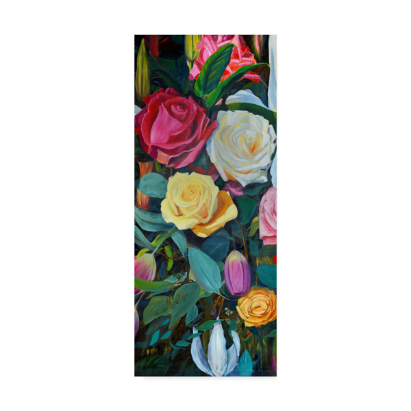 East Urban Home Baroque Flower Triptych Ii Acrylic Painting