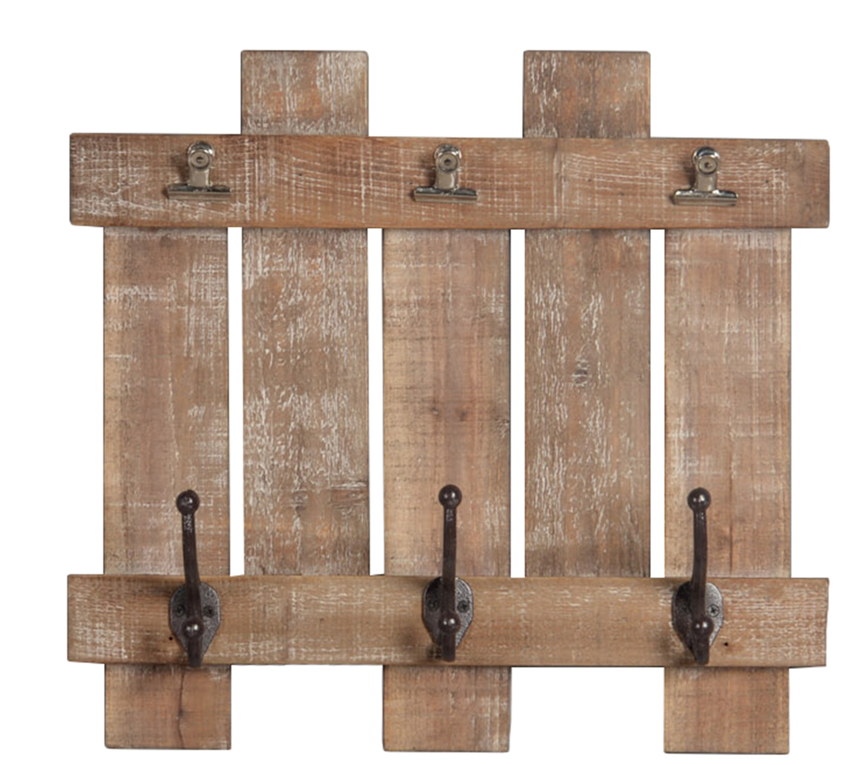 Gracie Oaks Metoyer Decorative Wood Triple Hook Wall Mounted Coat