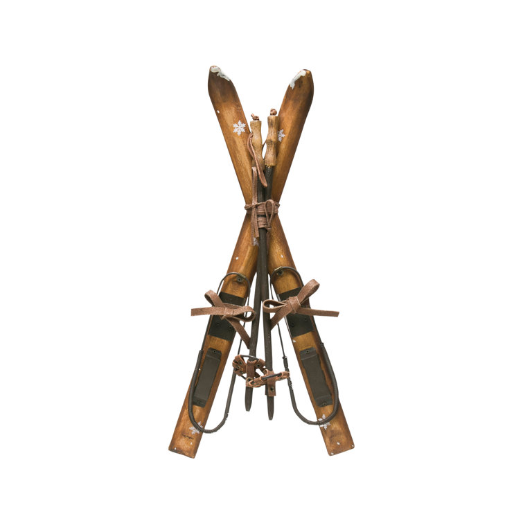 The Holiday Aisle® Wood Skis and Poles Wall Décor | Wayfair
