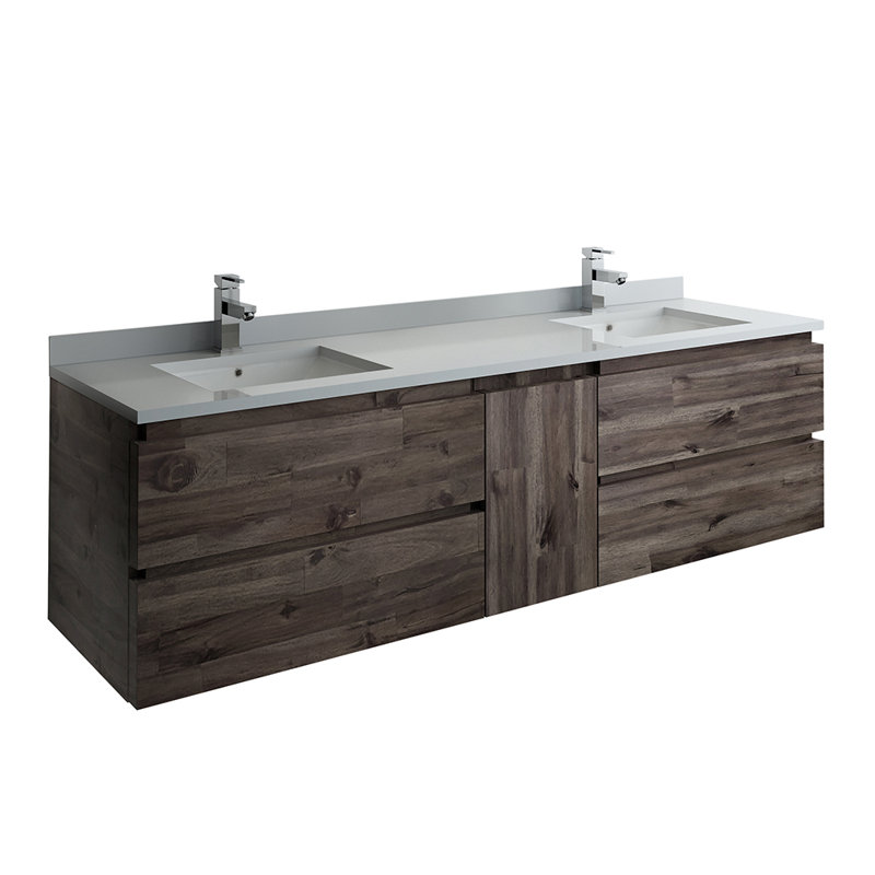 Fresca Formosa Wall Hung 70" Double Bathroom Vanity Base ...