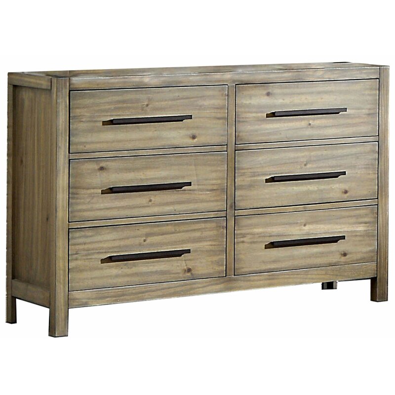 Millwood Pines Rona Wooden 6 Drawer Double Dresser Wayfair
