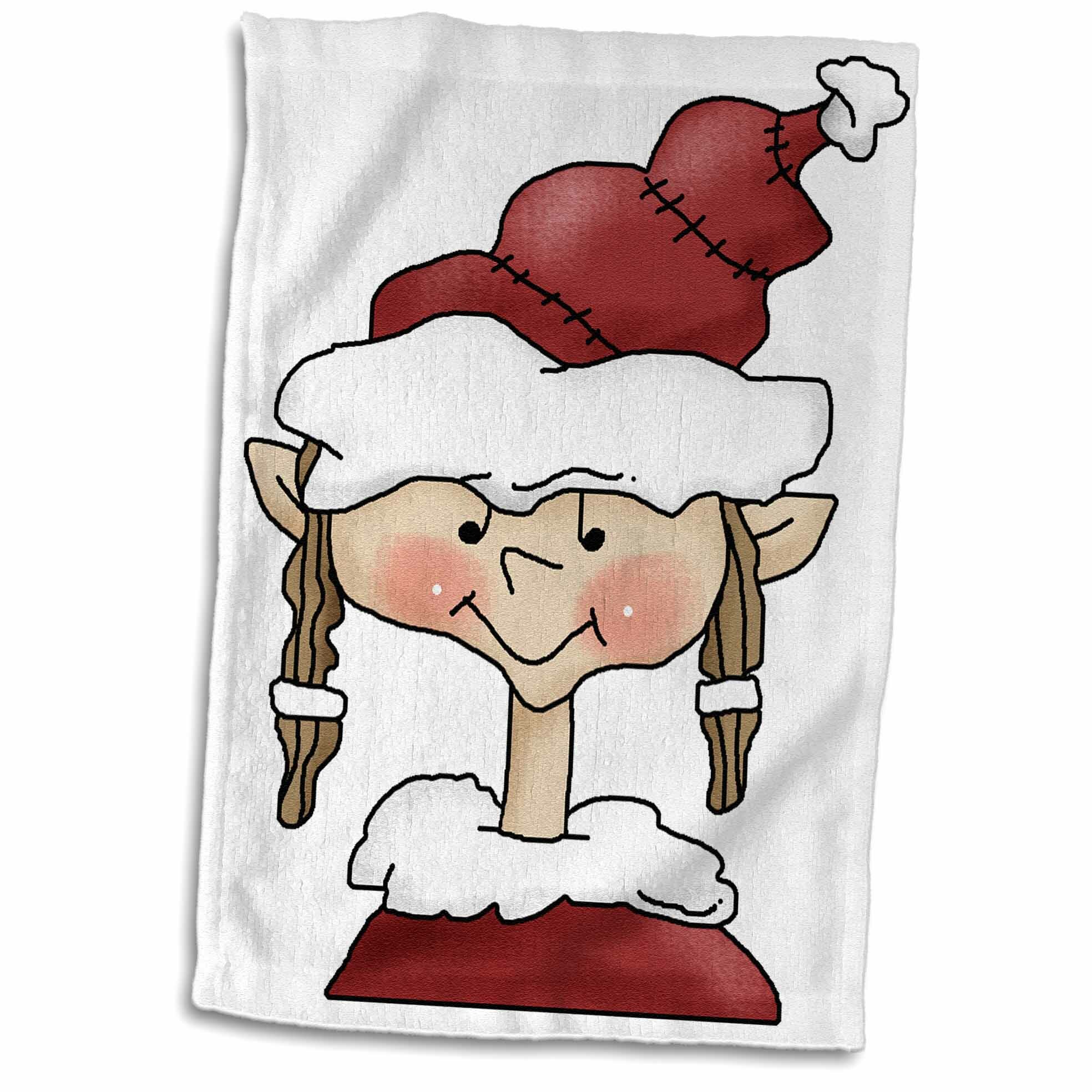 Download East Urban Home Kaylee Cute And Sassy Christmas Elf Illustration Hand Towel Wayfair PSD Mockup Templates