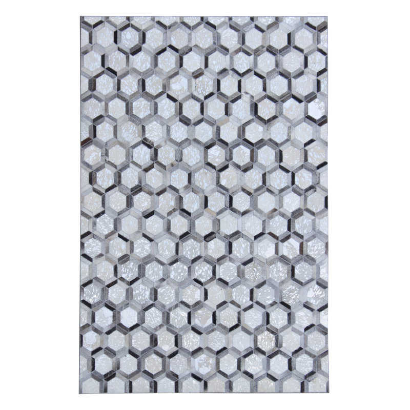 Everly Quinn Mcshane Geometric Hand Tufted Silver Metallic Area Everly Quinn Mcshane Geometric Hand