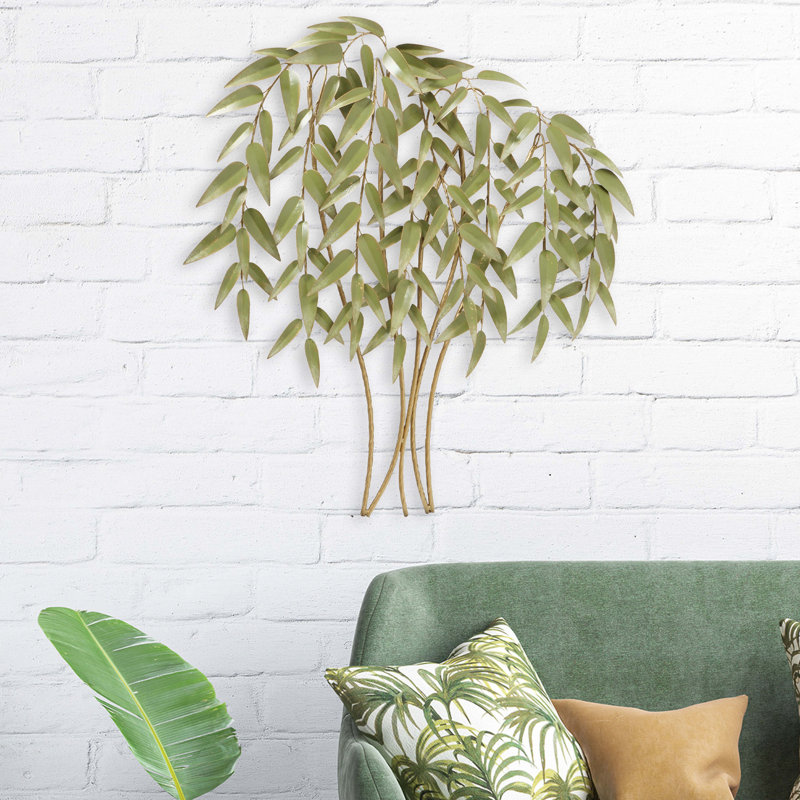Bungalow Rose Gilt Metal Palm Tree Wall Decor Wayfair
