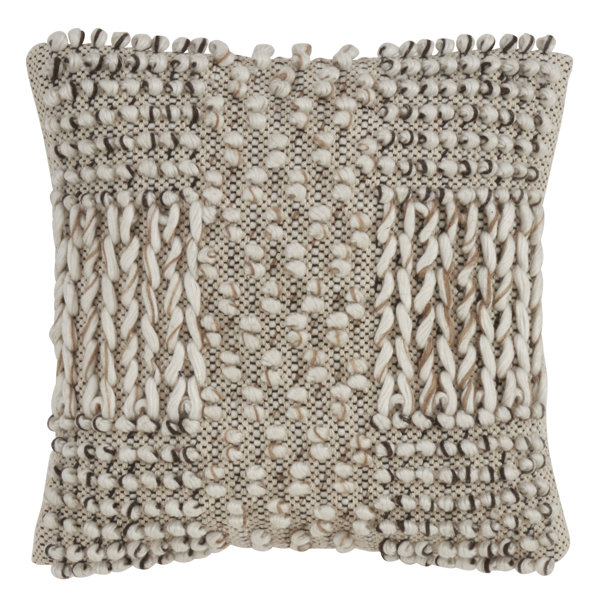 Bungalow Rose Warriner Braided Design Moroccan Cotton Down Geometric Throw Pillow Wayfair