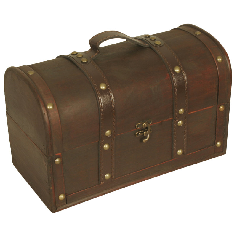 Charlton Home Baron Decorative Storage Trunk Wood Box Reviews