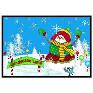 Candy Cane Lane Snowman Doormat