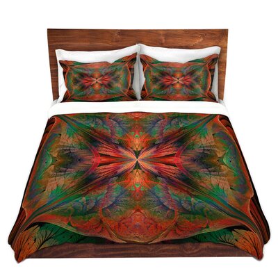 Leafy Mandala Jade Duvet Cover Set East Urban Home Size 1 Queen