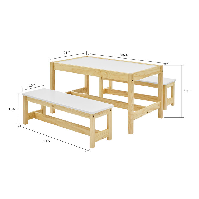 kids table and bench set