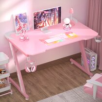 pink and black gaming desk