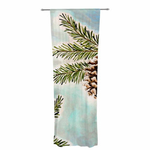 Pinecone Curtains Wayfair Christen Treat Pinecones And Sky Nature Sheer Rod Pocket Curtain Panels Set Of 2