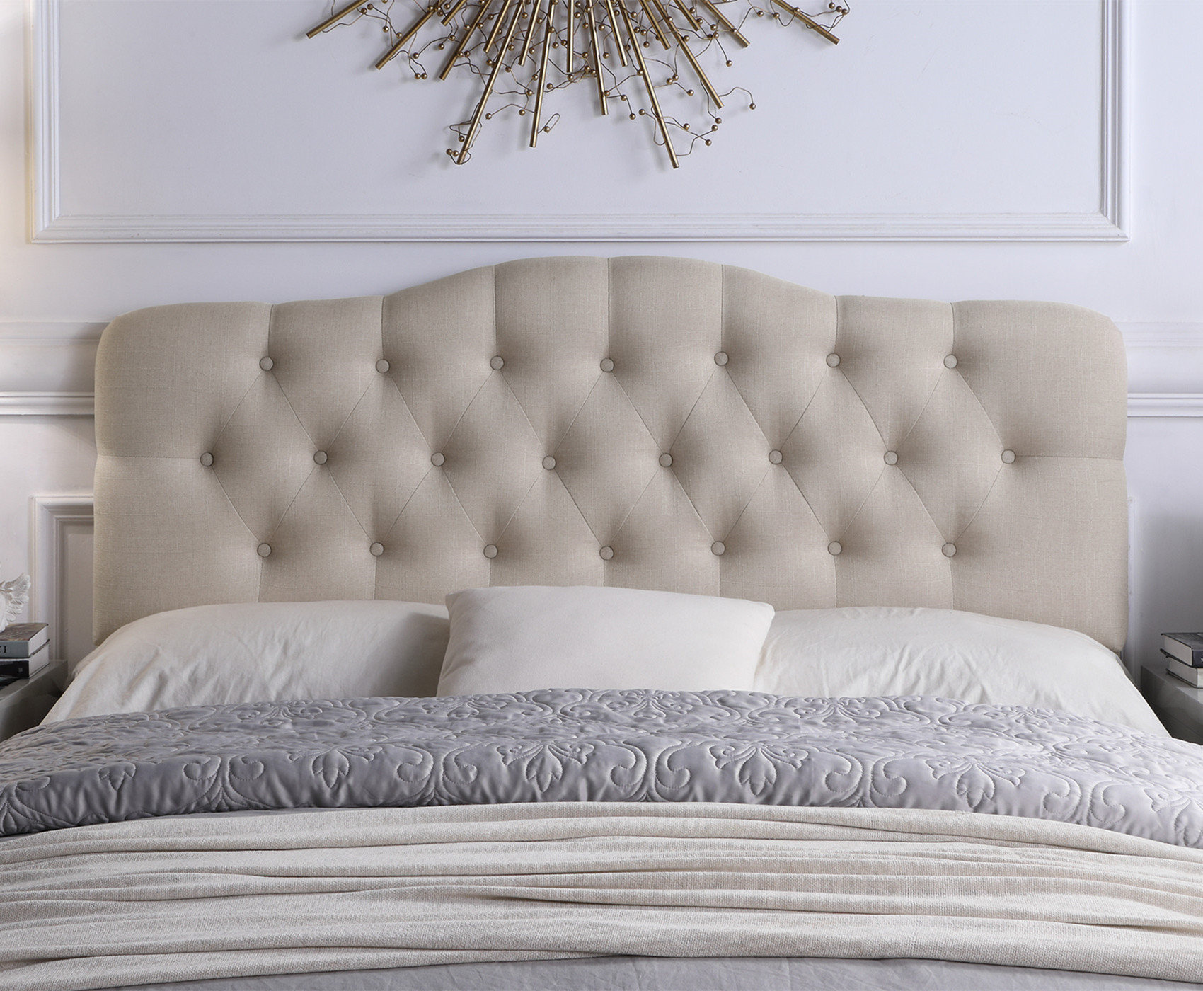 images for warm friendly linen headboard