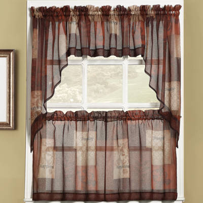 Winston Porter Bigelow Patchwork Sheer Rod Pocket Single Curtain