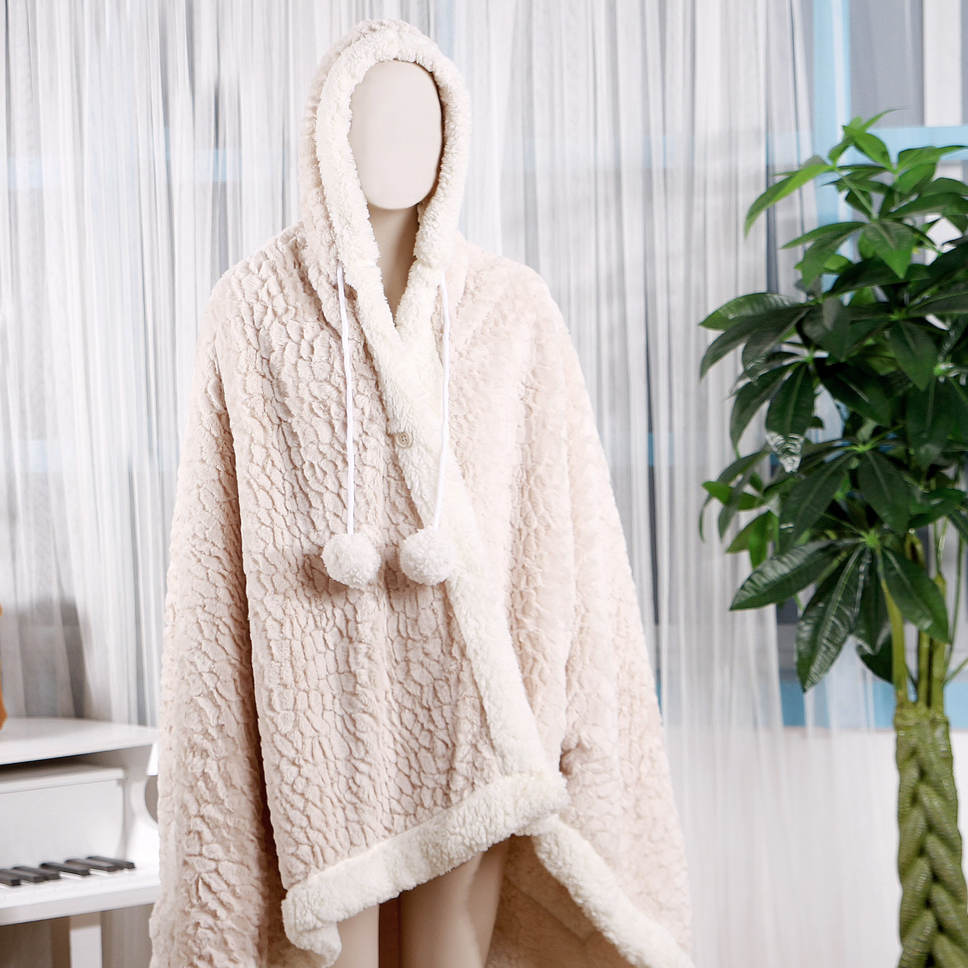 animal fur lined hoodie