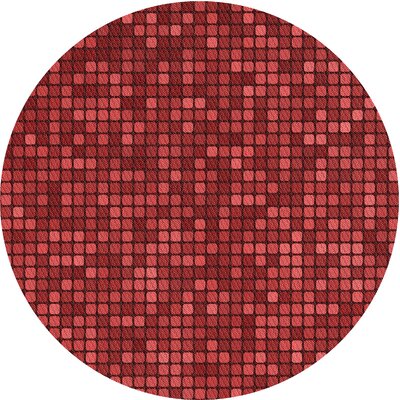 Alessa Geometric Red Area Rug East Urban Home Rug Size: Round 5'