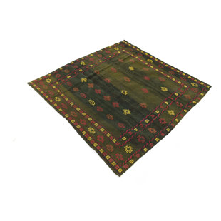 48 Inch Round Rug Wayfair One Of A Kind Earley Hand Knotted 4 8 X Wool Green Red Area Rug