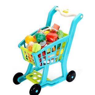 Kisangel Shopping Cart Toy Mini Trolley Toy Pretend Play Set Alloy Grocery Cart For Kids Toddler Blue Pretend Play Kolenik Shops Accessories