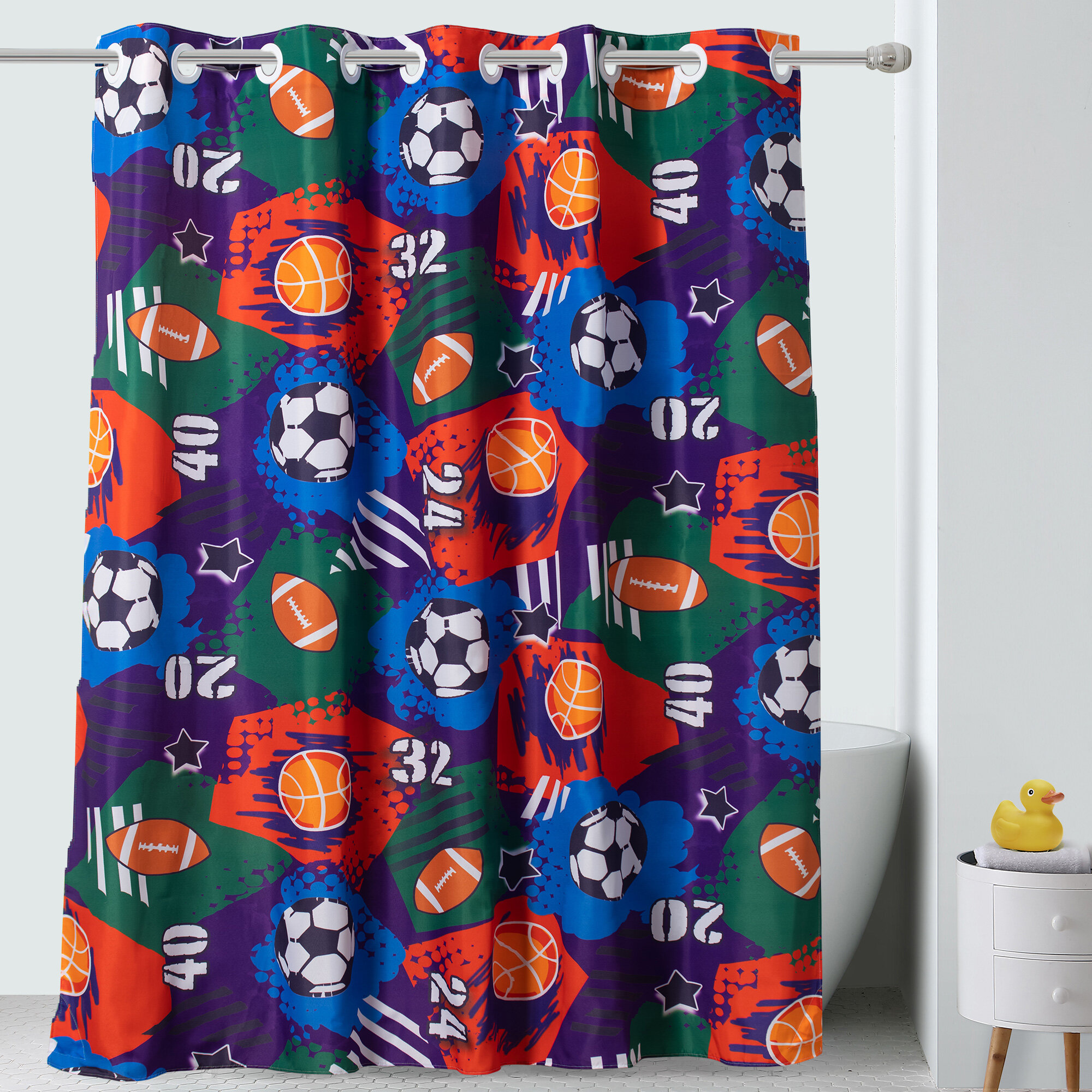 Hookless Kids Sports Balls Print Shower Curtain Wayfair