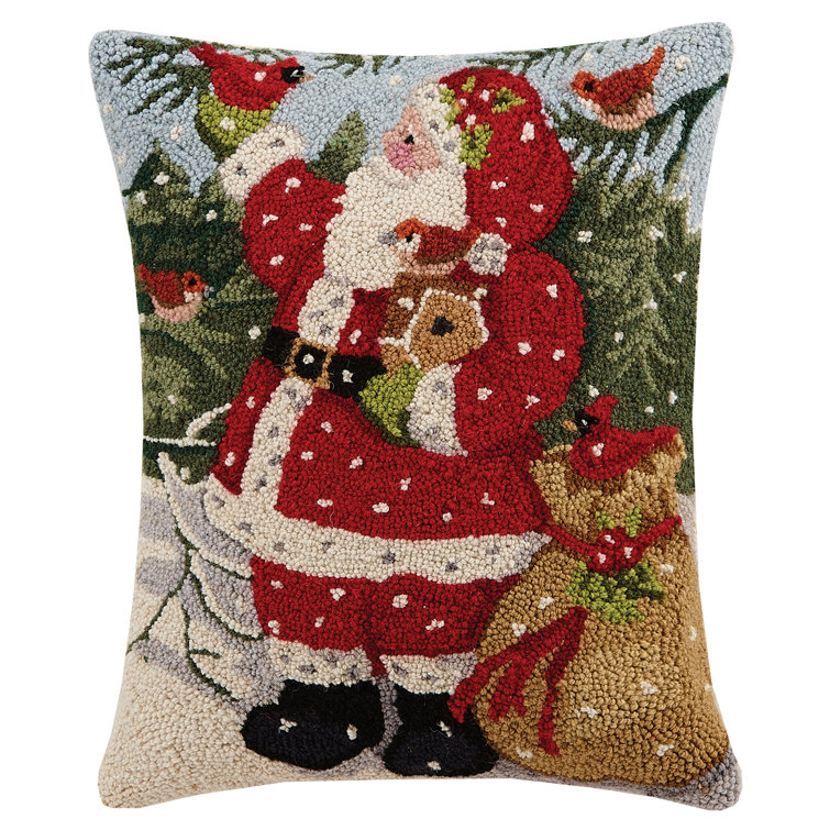 hooked wool throw pillows