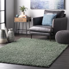 Super Thick Shaggy Rugs Deep Green 7cm Dense Pile Soft Fluffy Bedroom Carpet Mat 