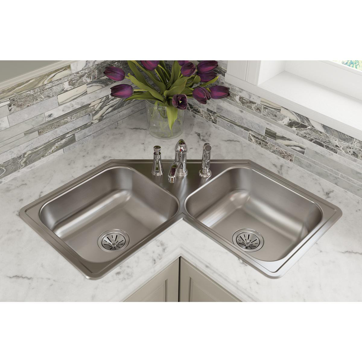 Elkay Dayton 32 L X 32 W Double Basin Drop In Kitchen Sink Reviews Wayfair