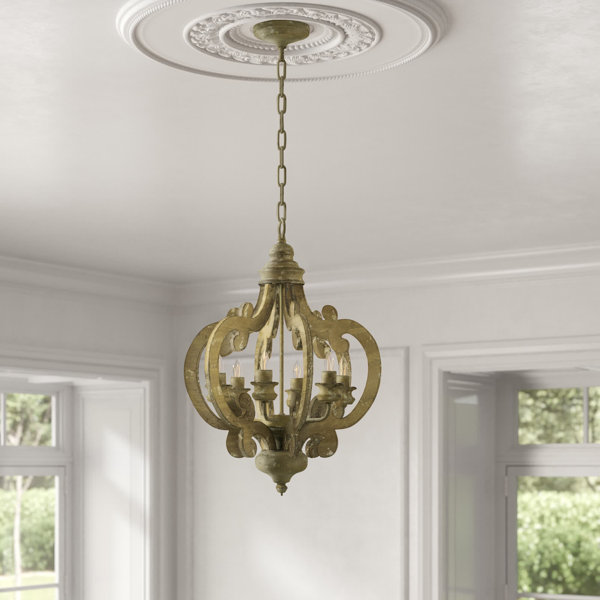 Whitewashed Wood Chandelier | Wayfair