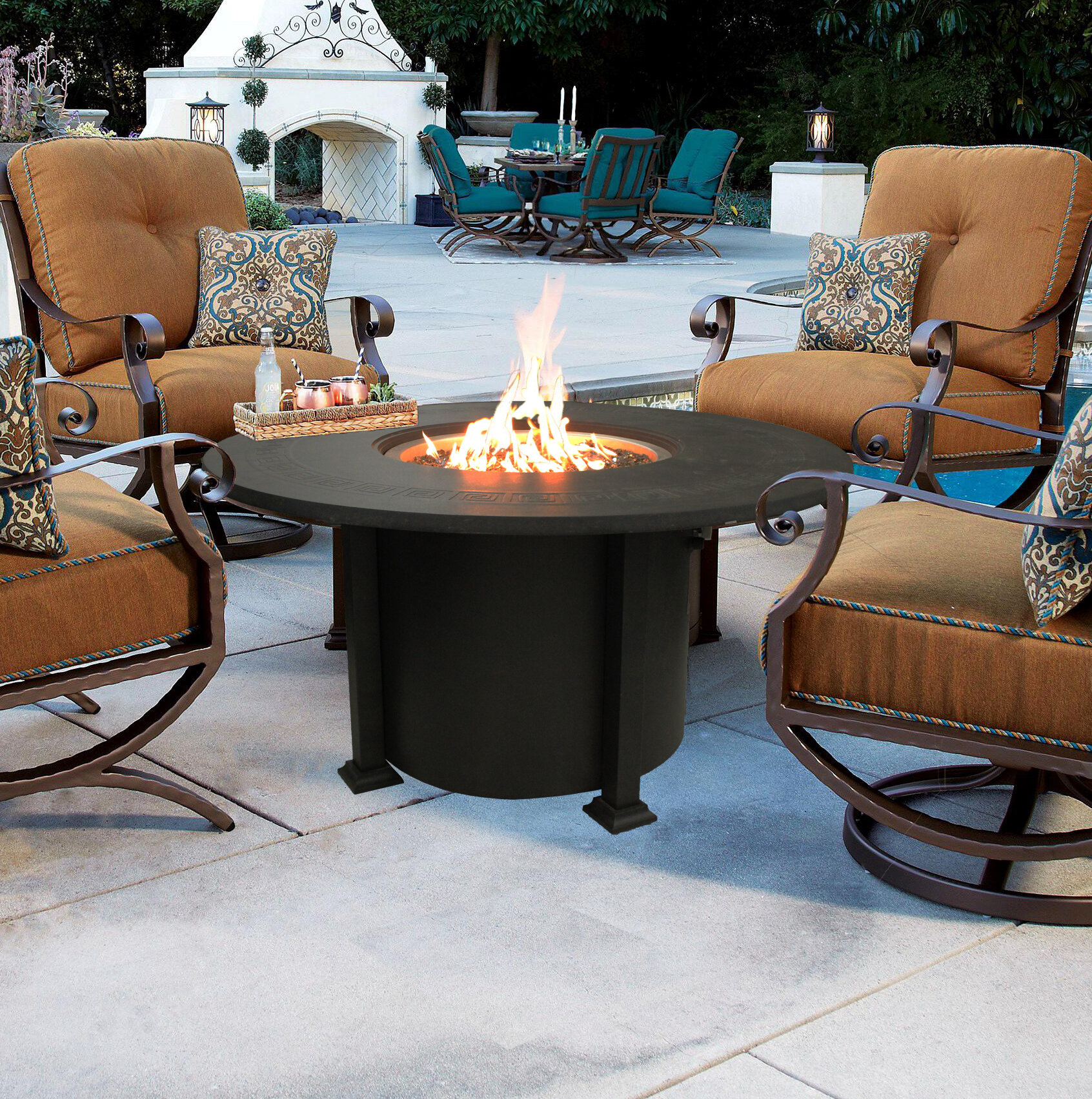 Canora Grey Rahn Aluminum Propane Fire Pit Table Reviews Wayfair Ca