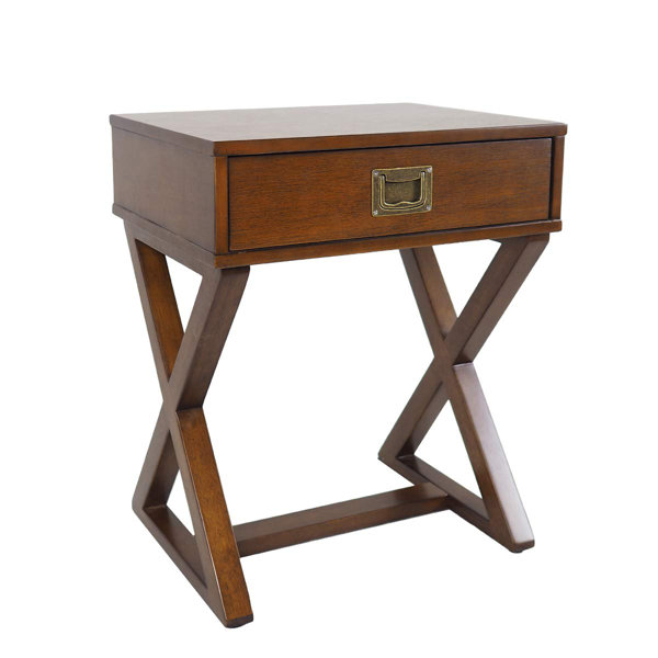 Rosalind Wheeler Viaan Elegant X Leg Side Table With Storage Wayfair Co Uk