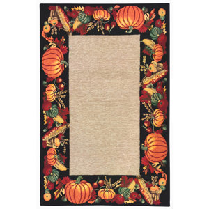 Harvest Hand-Tufted Black Indoor/Outdoor Area Rug