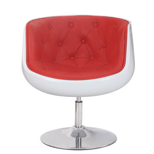 Glass Swivel Barrel Chair by Adeco Trading