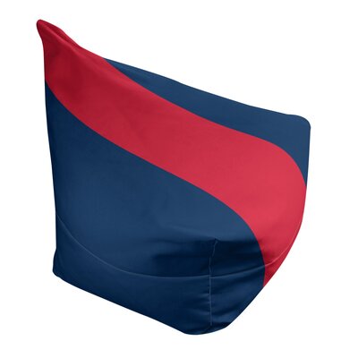 New Orleans Standard Bean Bag Chair East Urban Home Fabric: Navy Blue/Red/Navy Blue, Size: 31