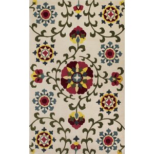 Bradshaw Hand-Tufted Ivory Suzani Area Rug