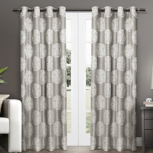 Bruckdale Damask Semi-Sheer Curtain Panels (Set of 2)