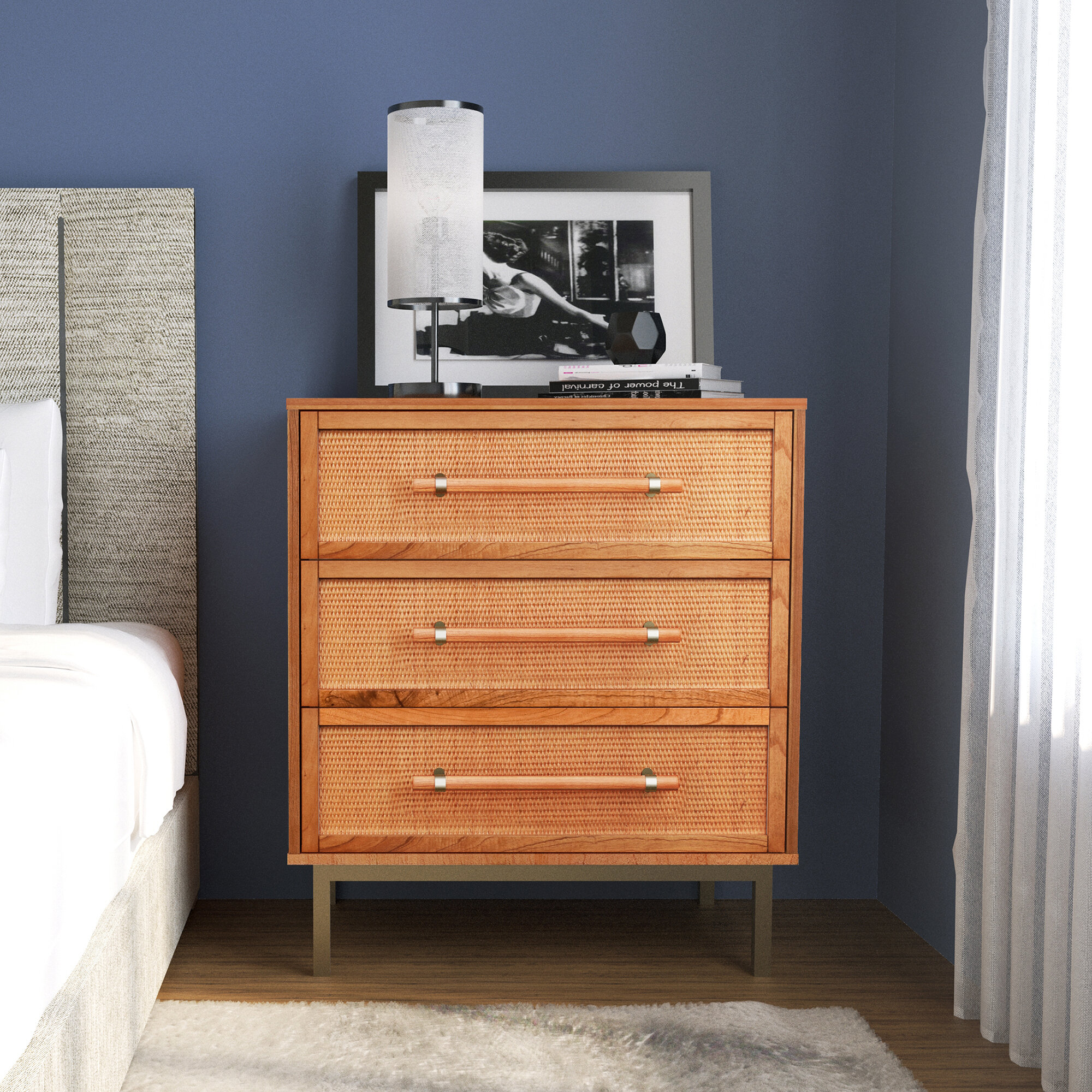 Oak Look Chest of Drawers 3 Tier Pine Home Bedroom Clothing Storage Organiser 