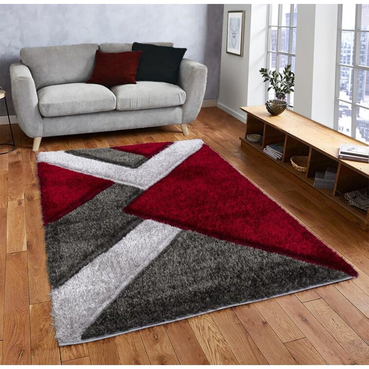 Metro Lane Woodcreek Shaggy Red/Grey Rug | Wayfair.co.uk